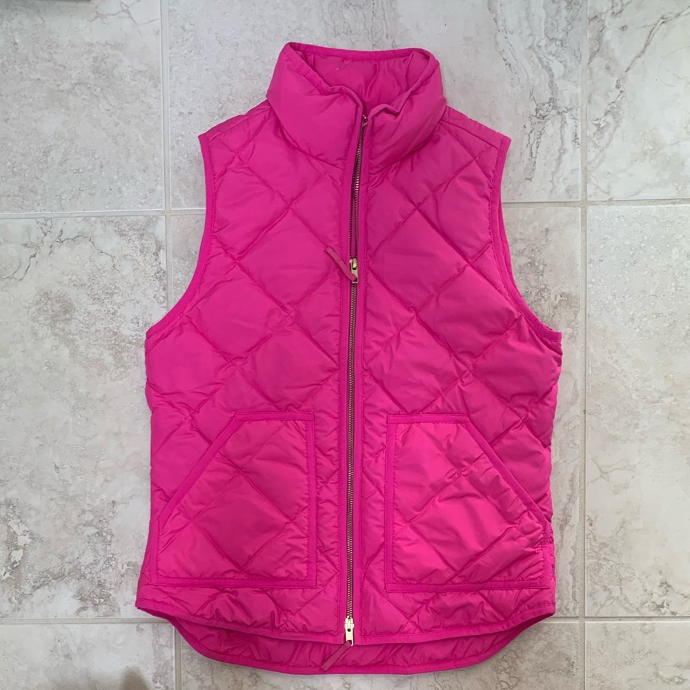 Bright pink J.CREW puffer vest jcrew j crew